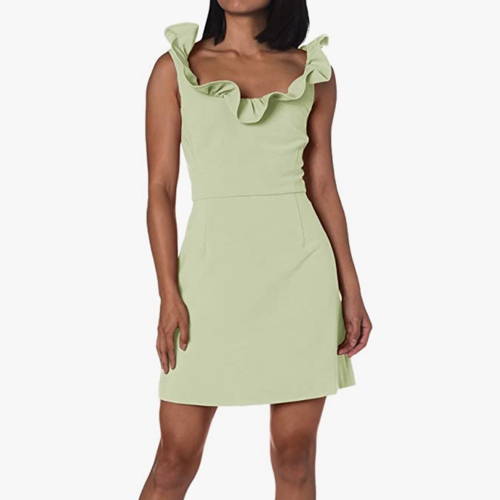 French Connection Whisper Ruffle Green size 6 NWT